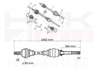 Veovõll komplektne parem Jumpy/Expert/Scudo 2016-